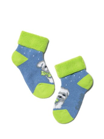 Шкарпетки дитячі Conte Kids SOF-TIKI (махрові з відворотом), Светлый джинс, 14, 21, Светло-синий
