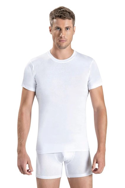 Мужская футболка Jiber 104, хлопок, О-вырез, Белый, S, 46, Белый