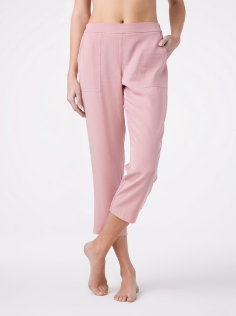 Укороченные брюки с эффектом "ощущение шелка" Conte Elegant BELLA VISTA, dusty rose, XL, 48/164, Розовый
