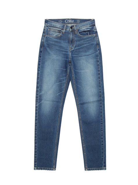Джинсы Eco-friendly с высокой посадкой Conte Elegant Vintage Relaxed Mom CON-167, bleach stone, XS, 40/164, Темно-серый
