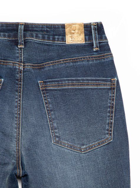Еco-friendly джинсы skinny с высокой посадкой Conte Elegant CON-351, mid blue, XS, 40/164, Синий