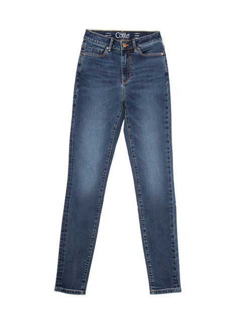 Еco-friendly джинсы skinny с высокой посадкой Conte Elegant CON-351, mid blue, XS, 40/164, Синий