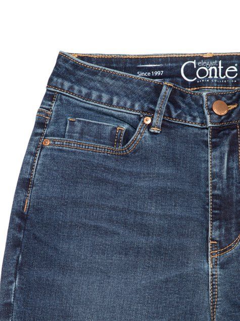 Еco-friendly джинсы skinny с высокой посадкой Conte Elegant CON-351, mid blue, XS, 40/164, Синий