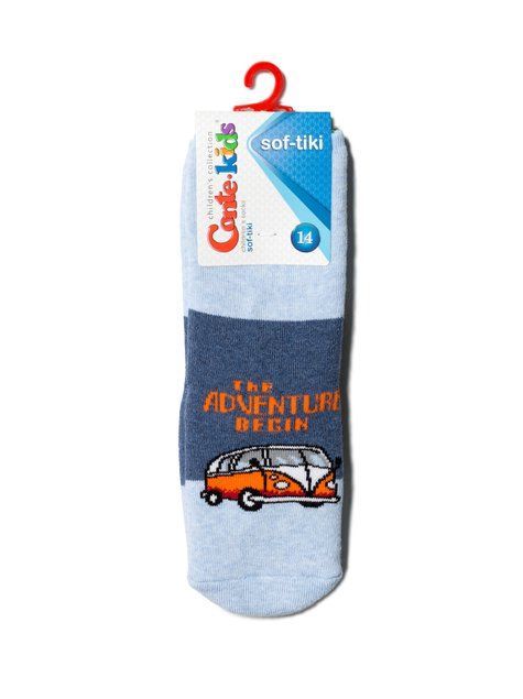 Носки детские Conte Kids SOF-TIKI (махровые с отворотом и антискользящие), джинс, 12, 18, Темно-синий