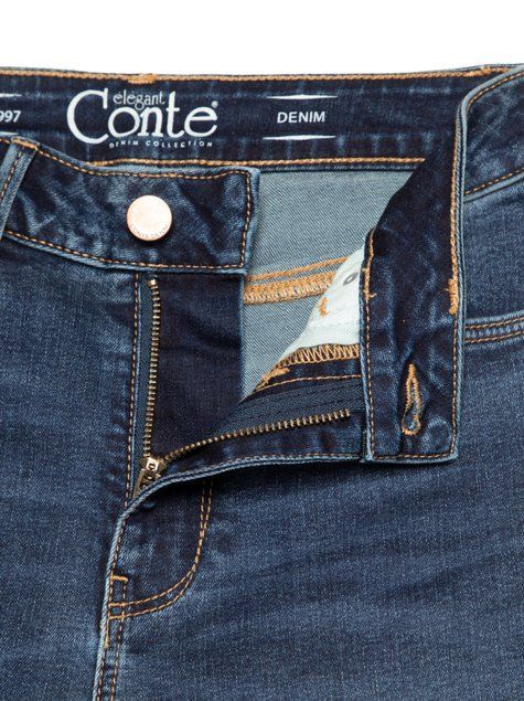 Еco-friendly джинсы skinny с высокой посадкой Conte Elegant CON-351, mid blue, XS, 40/164, Синий
