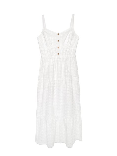 Легкое платье с вышивкой ришелье на тонких бретелях из хлопка премиального качества Conte Elegant LPL 1143, white, XL, 48/170, Белый