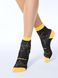 Шкарпетки жіночі бавовняні Conte Elegant CLASSIC (стрази, люрекс), Черный-Желтый, 36-37, 36, Комбинированный