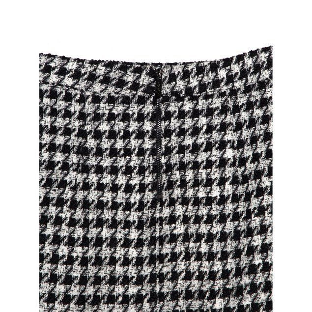 Стильная юбка A-силуэта Conte Elegant COCO, black-ivory, XS, 40/164, Черно-белый