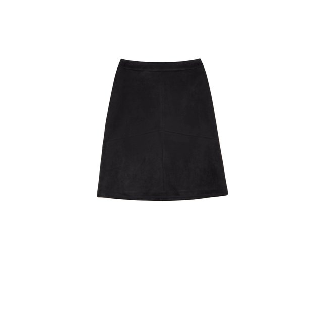 Замшевая юбка А-силуэта c рельефными линиями Conte Elegant DESIRE, black, L, 46/164, Черный