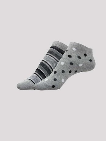Шкарпетки жіночі бавовняні ESLI CLASSIC (короткі, 2 пари), серый, 36-37, 36, Сірий