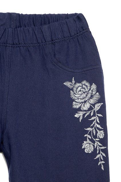 Ультраэластичные джеггинсы с металлическим рисунком Conte Elegant LORE, navy, XS, 40/164, Темно-синий