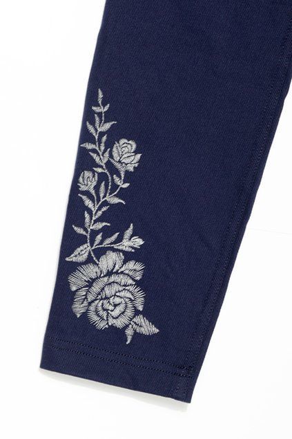 Ультраэластичные джеггинсы с металлическим рисунком Conte Elegant LORE, navy, XS, 40/164, Темно-синий