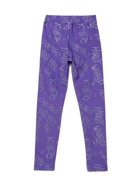 Легінси з сяючими написами Conte Elegant GRAFFITY, royal violet, 122-128, 122см, Фиолетовый