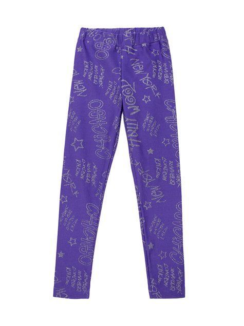 Легінси з сяючими написами Conte Elegant GRAFFITY, royal violet, 122-128, 122см, Фиолетовый