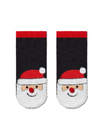 Шкарпетки дитячі Conte Kids NEW YEAR "Санта-Клаус", Черный, 16-18, 24, Черный