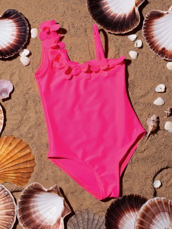 Слитный купальник на одно плечо Conte Elegant ALANYA, neon pink, 110-116, 110см, Розовый