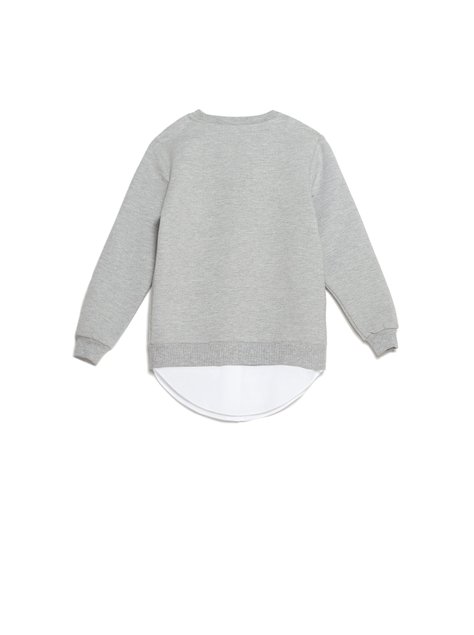 Хлопковая туника с имитацией рубашки Conte Elegant DTH 1077, moon grey-white, 122-128, 122см, Комбинированный
