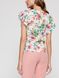 Блузка з квітковим малюнком і широкими воланами Conte Elegant LBL 1100, romantic flora, XS, 40/170, Светло-розовый