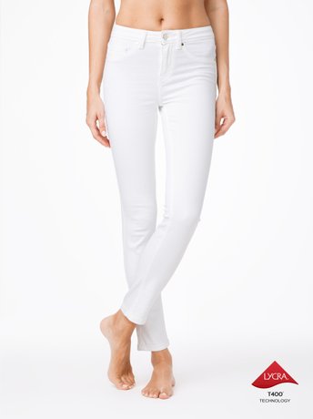 Ультракомфортні моделюючі джинси Conte Elegant CON-38W, Білий, L, 46/164, Белый