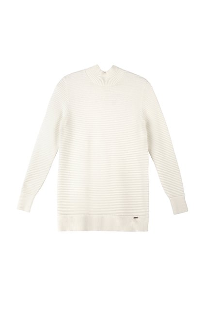 Подовжений светр з італійської пряжі з модалом Conte Elegant LDK037, экрю, XS, 40/170, Белый
