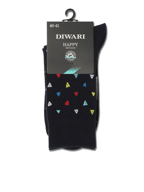 Шкарпетки чоловічі DiWaRi HAPPY (з малюнком), Темно-синій, 40-41, 40, Темно-синий