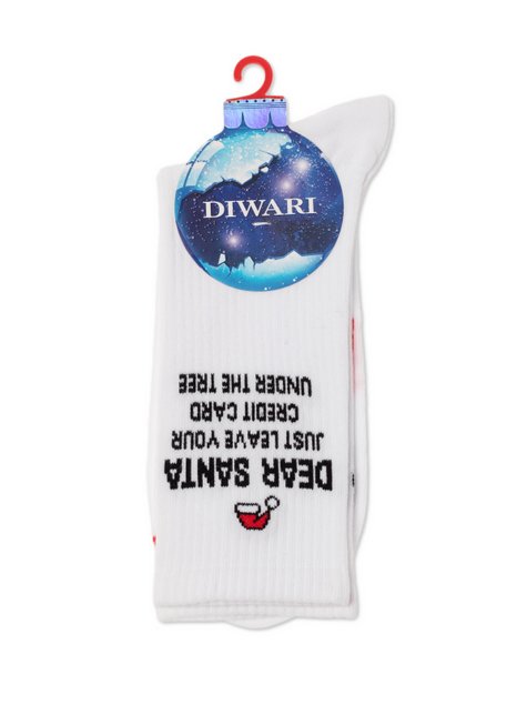 Чоловічі шкарпетки DiWaRi NEW YEAR, Білий, 40-43, 43, Белый