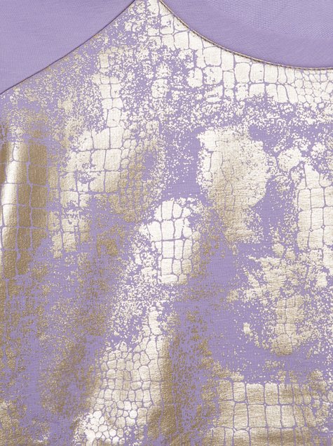 Ультракомфортний світшот з металевим принтом Conte Elegant LD 900, lilac gold, XS, 40/170, Сиреневый