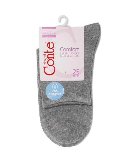 Шкарпетки жіночі віскозні Conte Elegant COMFORT (ангора), серый, 36-37, 36, Сірий