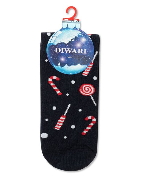 Новорічні чоловічі шкарпетки DiWaR «Sweets», Темно-синій, 43-45, 43, Темно-синий