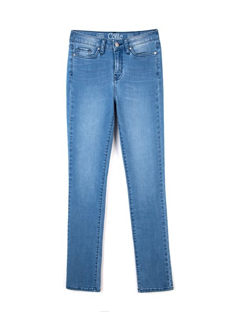 Ультракомфортные прямые джинсы с высокой посадкой Conte Elegant CON-47, Темно-синий, L, 46/164, Темно-синий