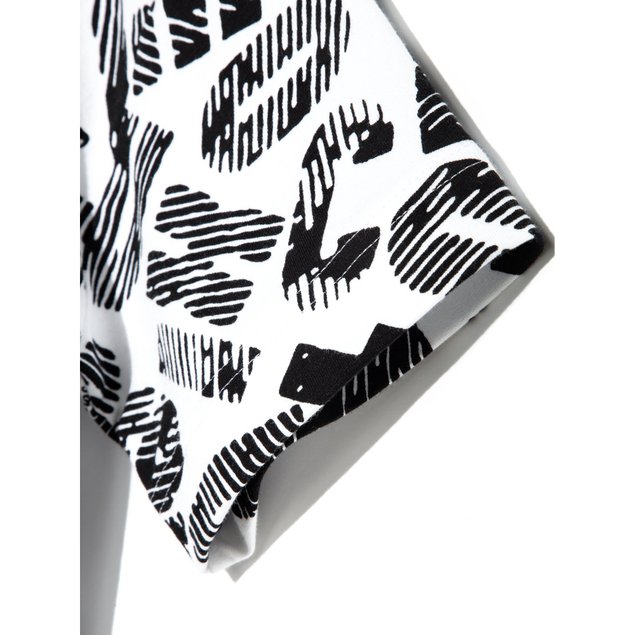 Бавовняна туніка з принтом Conte Elegant LTH 897, black-white logo, XS, 40/170, Комбинированный