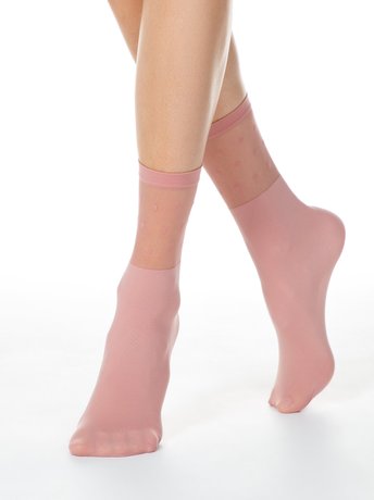 Шкарпетки жіночі Conte Elegant FANTASY (подовжені з прозорим верхом), dusty rose, 36-39, 36, Розовый