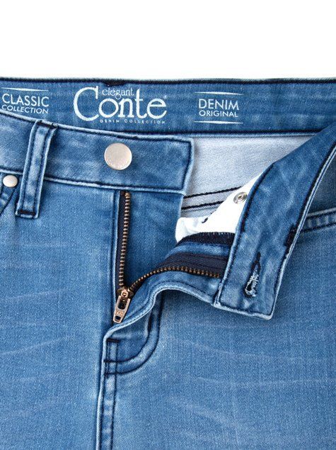 Ультракомфортні прямі джинси з високою посадкою Conte Elegant CON-47, Темно-синій, XL, 48/164, Темно-синий