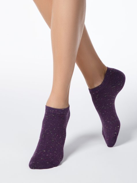 Шкарпетки жіночі Conte Elegant ACTIVE (ультракороткі, pixels), баклажан, 36-37, 36, Фиолетовый