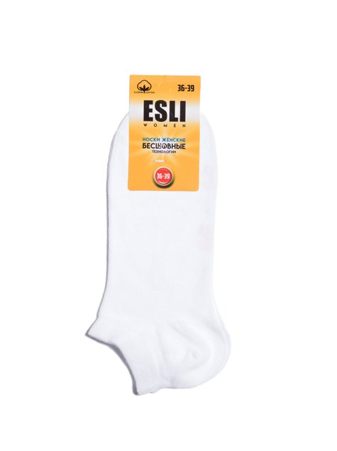 Носки женские хлопковые ESLI C-WS-01 (укороченные), Белый, 36-39, 36, Белый