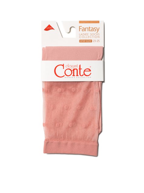 Носки женские Conte Elegant FANTASY (удлиненные с прозрачным верхом), dusty rose, 36-39, 36, Розовый