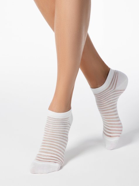 Шкарпетки жіночі Conte Elegant ACTIVE (короткі, люрекс), Білий, 36-37, 36, Белый