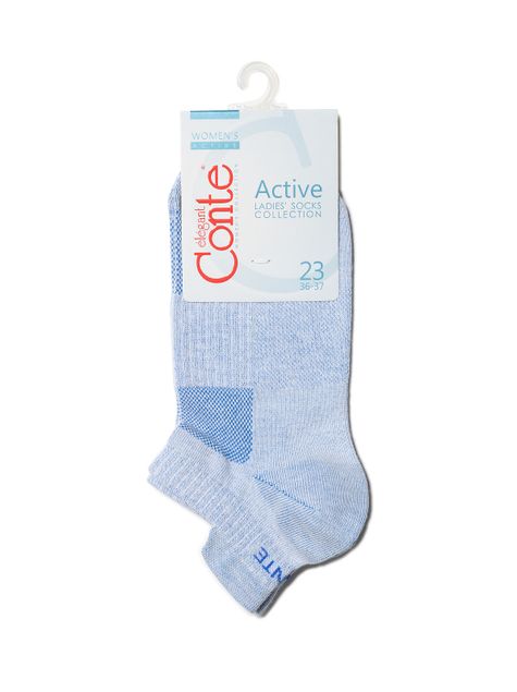 Шкарпетки жіночі Conte Elegant ACTIVE (ультракороткі бавовняні), Светло-голубой, 36-37, 36, Светло-голубой