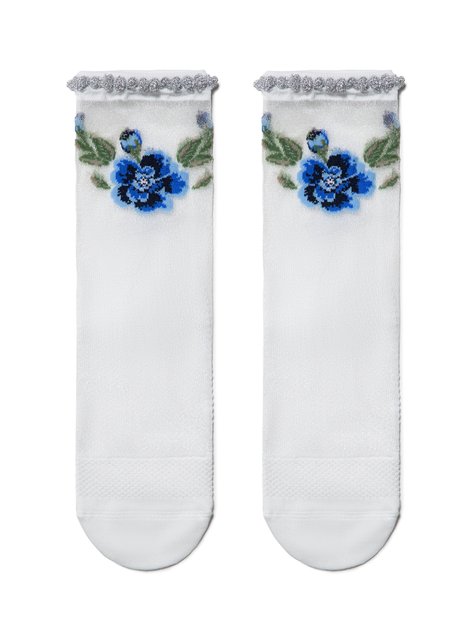 Шкарпетки жіночі Conte Elegant FANTASY (з пікоті з люрексу), Білий, 36-37, 36, Белый