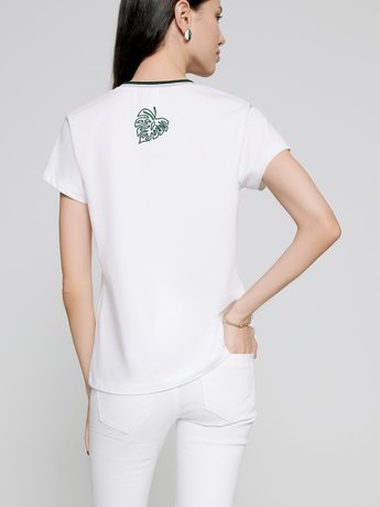 Біла футболка з сяючою вишивкою Conte Elegant LD 1107, white, XL, 48/170, Белый