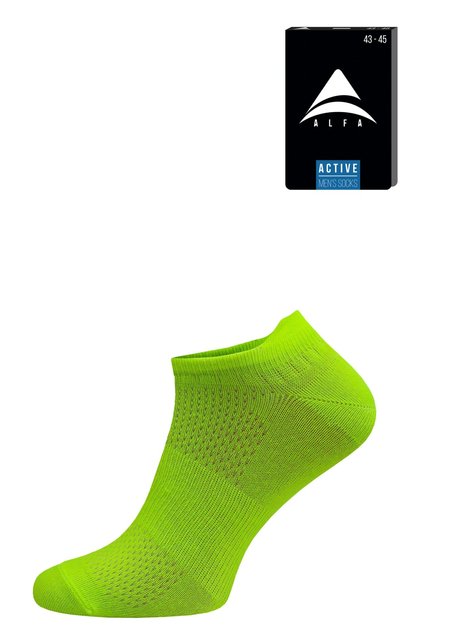Шкарпетки чоловічі "ALFA" ACTIVE 2362 (укорочені), Зеленое яблоко, 43-45, 43, Светло-зеленый