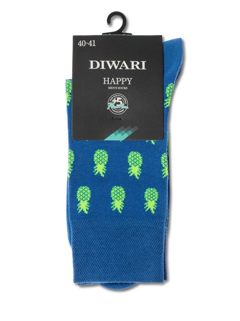 Хлопковые носки с рисунком DiWaRi HAPPY (20С-37СП), синий, 40-41, 40, Синий