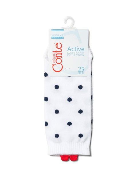 Короткі жіночі бавовняні шкарпетки Conte Elegant ACTIVE, Білий, 36-37, 36, Белый
