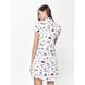 Легкое платье-рубашка с яркими рисунками Conte Elegant LPL 889, white-ultramarine, XS, 40/170, Комбинированный