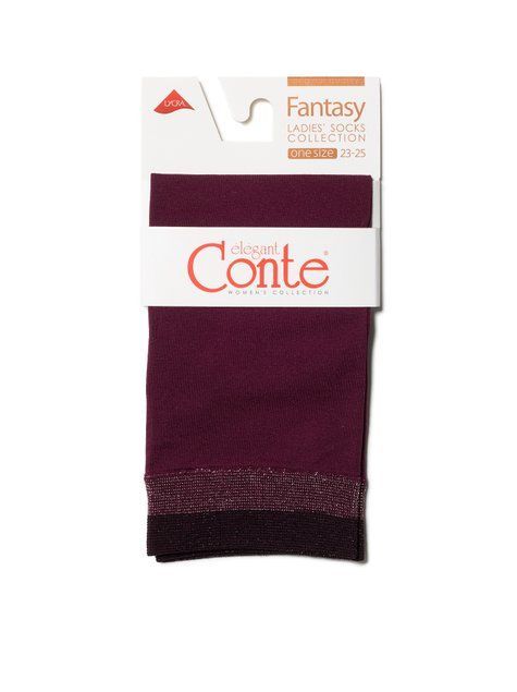 Носки женские Conte Elegant FANTASY (с сияющим бортиком из двухцветного люрекса), marsala, 36-39, 36, Бордовый