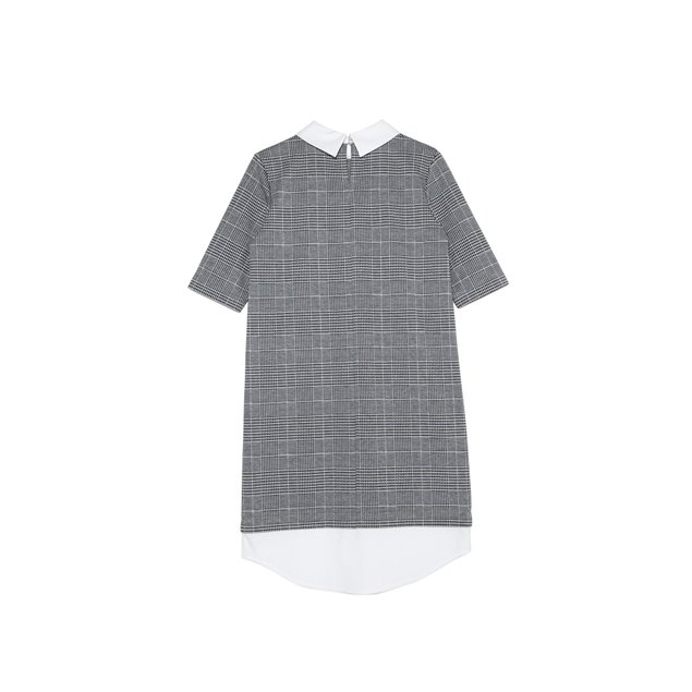 Платье в "гусиную лапку" с имитацией рубашки Conte Elegant LPL 1052, grey-ivory check, XL, 48/170, Комбинированный