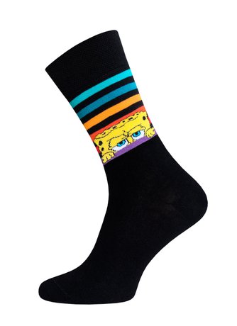 Шкарпетки жіночі Брестські 4203 SPONGEBOB (середньої довжини), Черный, 36-39, 36, Черный
