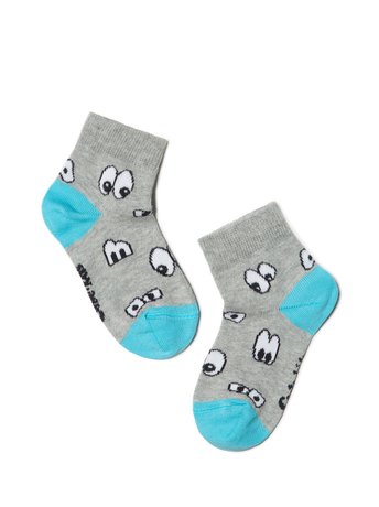 Шкарпетки дитячі Conte Kids TIP-TOP (бавовняні, з малюнками), серый, 12, 18, Сірий