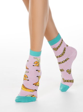 Шкарпетки жіночі бавовняні Conte Elegant HAPPY, Светло-розовый, 36-39, 36, Светло-розовый