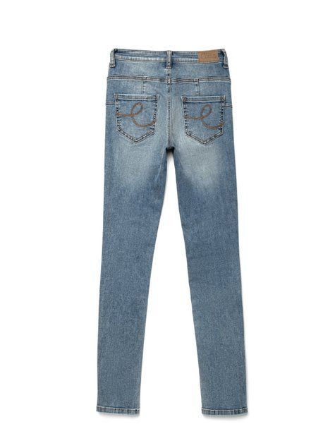Моделирующие eco-friendly джинсы с высокой посадкой Conte Elegant CON-146, mid blue, M, 44/170, Синий